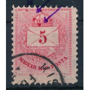 1881 5kr kitörési foltok a koronában + karc / paint spots