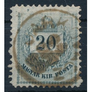 1881 20kr álkettősnyomattal / double print