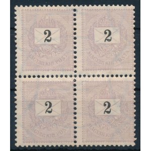 1889 2kr négyestömb összefüggő lemezek