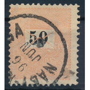 1889 50kr alul hiányos 0 / plate flaw