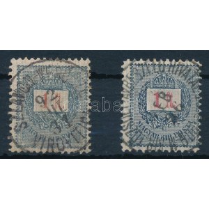1889 2 db 1Ft távirati bélyegzésekkel / with telegraph cancellations
