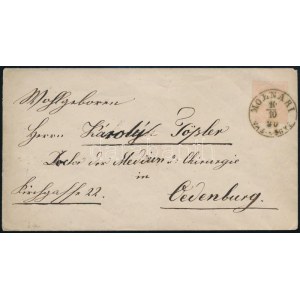 1880 5kr díjjegyes boríték / PS-cover MOLNÁRI - Oedenburg