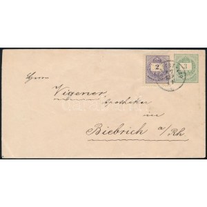 1887 3kr díjjegyes boríték 2kr díjkiegészítéssel Németországba / PS-cover with additional franking BUDAPEST-VÁR...