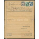 1888 35kr díjjegyes táviratlap, benne 1kr, 3kr, 10kr / PS-telegramm with 1kr, 3kr, 10kr