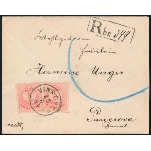 1888 3 x 5kr ajánlott levélen / on registered cover VINKOVCE