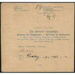 1892 Szállítólevél 4 x 15kr bérmentesítéssel / Parcel card with 4 x 15kr franking HONT-SZÁNTÓ ...