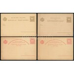 1896 5 használatlan 2kr és 5kr millenniumi díjjegyes levelezőlap + 1 db kiállítási alkalmi bélyegzéssel ...