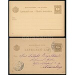 1896 5 használatlan 2kr és 5kr millenniumi díjjegyes levelezőlap + 1 db kiállítási alkalmi bélyegzéssel ...