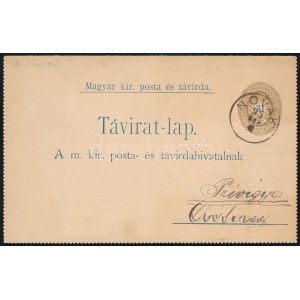 1895 31kr díjjegyes zárt táviratlap / 31kr PS-telegram cover card NOVÁK - Privigye