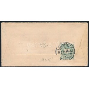 1899 1898-as kiadású 3kr Olga feliratú levélen, teljes belső résszel, AEG perfinnel ...