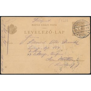 1916 2kr millenniumi díjjegyes késői felhasználása német tábori postai levelezőlapként / Millenium of Hungary 2kr PS...