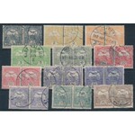 1909 Turul 24 db pár, a balra lévő korona keresztvízjelállással, olvasható bélyegzésekkel