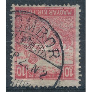 1916 Fehérszámú Arató 10f poloska a bal oldali értékjelzésben / Mi 186 with plate flaw