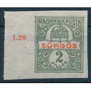 1916 Sürgős ívszéli vágott bélyeg / Mi 180 imperforate margin stamp