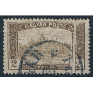 1919 Magyar Posta 2K papírránccal / Mi 257 with paper crease