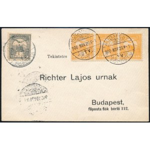 1900 Budapest helyi levél 4 bélyeges bérmentesítéssel Richter Lajosnak / Local cover