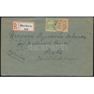 1903 Ajánlott levél Prágába Turul 5f és 30f bérmentesítéssel / Registered cover to Prague MARIKOVA...