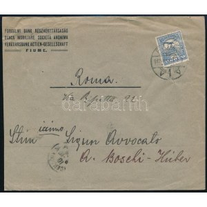 1912 Levél perfin bélyeggel Olaszországba / Cover with perfin stamp to Italy FIUME