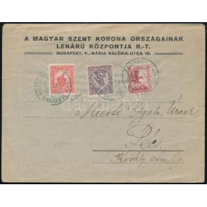 1918 Hadisegély II. sor levélen MAGYAR KÖZTÁRSASÁG alkalmi bélyegzéssel