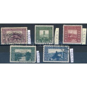 1906 5 db bélyeg speciális fogazással/ 5 stamps with special perforation