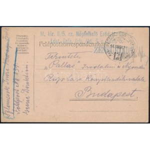 1915 Tábori posta levelezőlap / Field postcard M.kir. II/5 sz. népfölkelő erőd M. osztag Ldst. Befs. Arb. Abt. II...