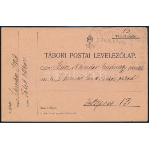 1915 Levelezőlap TÁTRAOTTHON postaügynökségi bélyegzéssel ...