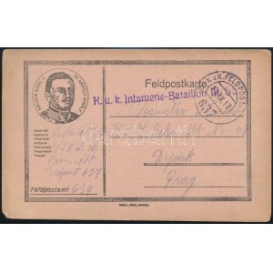 1917 Tábori posta levelezőlap / Field postcard K.u.k. Infanterier-Bataillon + FP 637