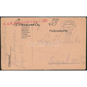 1917 Tábori posta levelezőlap / Field postcard K.u.k. Baukompagnie 1/82 + FP 428