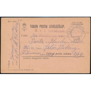 1917 Tábori posta levelezőlap / Field postcard K.u.k. Infanteriebataillon + FP 368