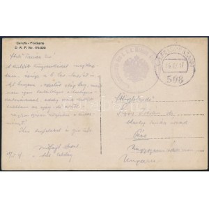 1917 Tábori posta képeslap / Field postcard Militärseelsorge des k.u.k. Mobilen Reserve + FP 508...