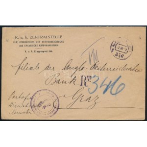 1918 Tábori posta levél / Field post cover Militärverwaltung in Rumänien + FP 346 f