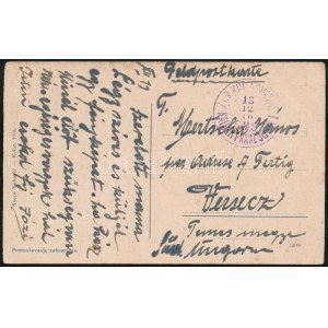 1916 Tábori posta képeslap / Field postcard  S.M.S. KAISER FRANZ JOSEPH