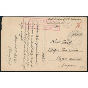 1918 Tábori posta képeslap / Field postcard S.M.S. CUSTOZA