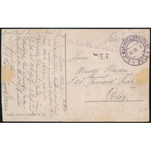 1918 Tábori posta képeslap / Field postcard S.M.S. BALATON