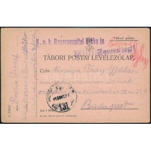 1915 Tábori posta levelezőlap / Field postcard K.u.k. Reservespital Bicko + HP 131