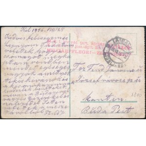 1916 Tábori posta képeslap / Field postcard M.k. 1. honvéd tart. kórház / K.u. Honvéd Res. Spit. Nr.1. Laibach...