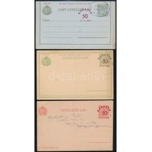 1919 3 db Baranya díjjegyes / 3 PS-cover cards and cards. Signed: Bodor