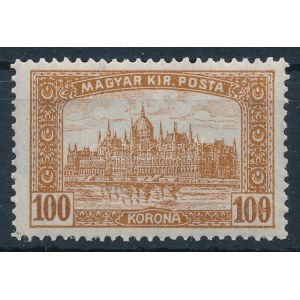 1921 Parlament 100K lemezhiba a 0-ban / Mi 364 with plate variety