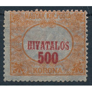 1921 Hivatalos 500K elcsúszott értékszámmal / Mi Official 25 with shifted number