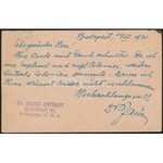 1920 10f díjjegyes levelezőlap 6 bélyeges díjkiegészítéssel Berlinbe / PS...