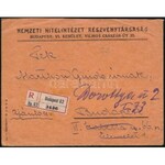 1920 Budapest helyi ajánlott levél 8 bélyeges bérmentesítéssel ...