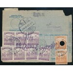 1920 Postautánvételi lap 12 bélyeges bérmentesítéssel / Money order with 12 stamps KÉTHELY