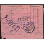 1920 Postautalvány 5 bélyeges bérmentesítéssel / Money order with 5 stamps NAGYKÖRÖS