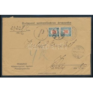 1922 Portózott helyi levél / Local cover with postage due