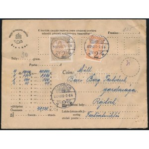 1922 Értéklevél 125K bérmentesítéssel / Insured cover SOPRON - Röjtök