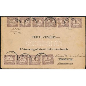 1923 Hivatalos vevény 10 x 10K Hivatalos bélyeggel BATTONYA - Mezőkovácsháza ...