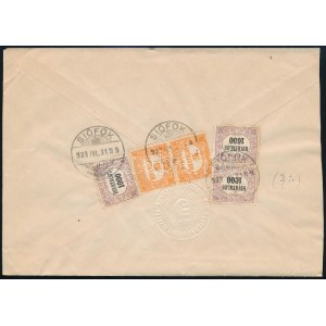 1923 Hivatalos levél 5 bélyeges bérmentesítéssel / Official cover