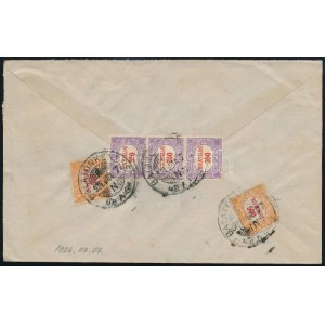 1924 Hivatalos levél 5 bélyeggel BALATONKENESE / Official cover