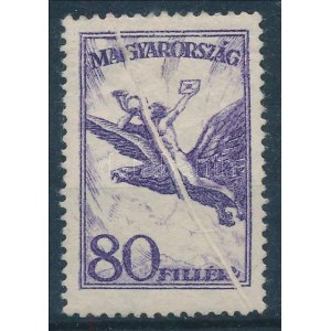 1927 Repülő I. 80f szép papírránccal / Mi 437 with paper crease