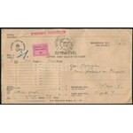 1929 Értéklevél 8 x Keskeny Madonna 1P bélyeggel Bécsbe SIMONTORNYA ...